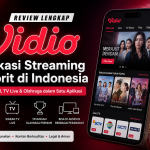 Banner aplikasi Vidio sebagai platform streaming film, serial, TV live, dan olahraga favorit di Indonesia.