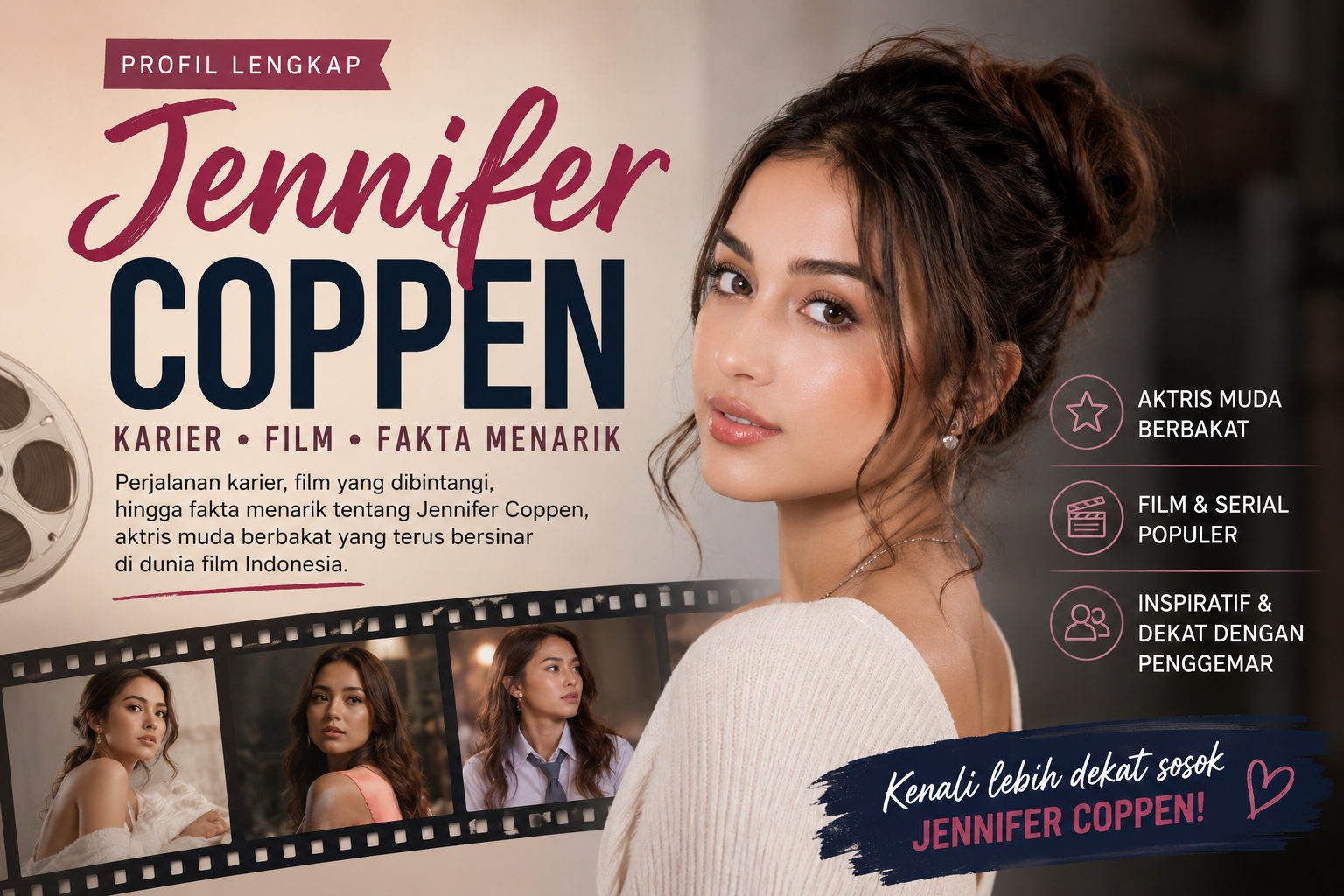 Jennifer Coppen aktris muda Indonesia berbakat dengan perjalanan karier, film populer, dan fakta menarik dalam industri perfilman Indonesia.