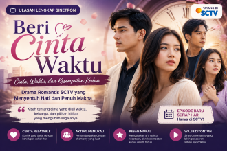 Banner sinetron Beri Cinta Waktu SCTV dengan tema cinta, keluarga, dan kesempatan kedua dalam kisah drama romantis Indonesia