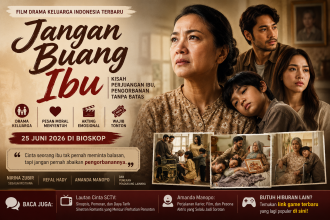Banner film Jangan Buang Ibu menampilkan Nirina Zubir, Amanda Manopo, dan Refal Hady dalam drama keluarga Indonesia yang mengangkat kisah pengorbanan seorang ibu.