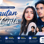 Banner sinetron Lautan Cinta SCTV menampilkan pasangan pemeran utama dengan latar pantai dan suasana romantis serta informasi sinopsis, daftar pemeran, dan fakta menarik.