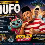 Banner Film Foufo menampilkan Tretan Muslim, Bayu Skak, Habib Ja'far, Benedictus Siregar, karakter alien Foufo, serta informasi sinopsis, daftar pemain, fakta menarik, dan alasan wajib ditonton.