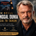 Ilustrasi penghormatan kepada Sam Neill, aktor Jurassic Park, yang meninggal dunia pada usia 78 tahun.