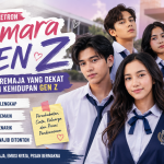 Banner Sinetron Asmara Gen Z menampilkan ilustrasi drama remaja Indonesia dengan tema persahabatan, cinta, dan kehidupan sekolah.
