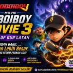 Banner BoBoiBoy Movie 3 Ghost of Gur'latan menampilkan BoBoiBoy dan teman-temannya menghadapi ancaman baru dalam film animasi terbaru.